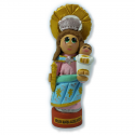 Virgen María Auxiliadora artesanal en arcilla