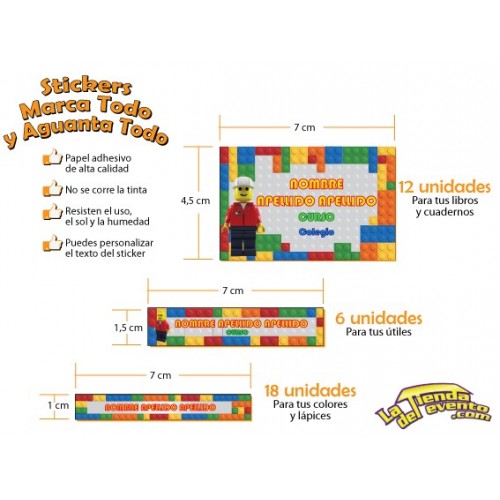 Kit Stickers Escolares Lego